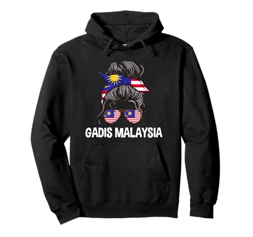 Gadis Malaysia Mädchen Unordentlicher Haarknoten Malaysische Frauen Mädchen Pullover Hoodie von Malaysia Flag Designs Proud Malaysian Roots