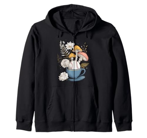 Baseball Damen Pilze Cottagecore Floral Nature Lovers Kapuzenjacke Baseball Damen Pilze Cottagecore Floral Nature Lovers Kapuzenjacke von Malbaseballluveve