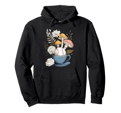 Baseball Damen Pilze Cottagecore Floral Nature Lovers Pullover Hoodie Baseball Damen Pilze Cottagecore Floral Nature Lovers Pullover Hoodie von Malbaseballluveve