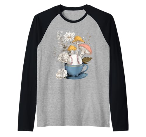 Baseball Damen Pilze Cottagecore Floral Nature Lovers Raglan Baseball Damen Pilze Cottagecore Floral Nature Lovers Raglan von Malbaseballluveve