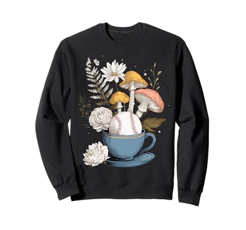 Baseball Damen Pilze Cottagecore Floral Nature Lovers Sweatshirt Baseball Damen Pilze Cottagecore Floral Nature Lovers Sweatshirt von Malbaseballluveve