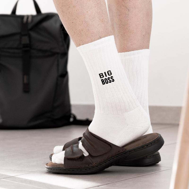 Geschenk Für Chef Lustige Socken Mit Aufdruck Big Boss | Baumwolle, Polyester, Größe 32-46 Abschiedsgeschenk Chef, Lustige Chef Geschenke von MaldetMOMENTS