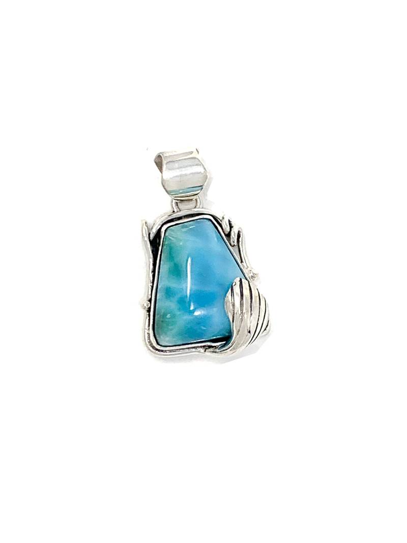 sterling Silber Larimar Freeform Anhänger 2, 5x1, 2cm Gewicht 6.2 Gramm sterling Silber Larimar Freeform Anhänger 2, 5x1, 2cm Gewicht 6.2 Gramm von Maldija