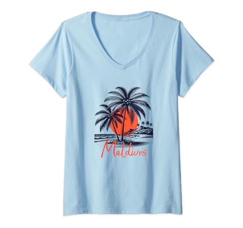 Damen Malediven Taucher Malediven Souvenir Diver T-Shirt mit V-Ausschnitt Damen Malediven Taucher Malediven Souvenir Diver T-Shirt mit V-Ausschnitt von Maldives Souvenir Store