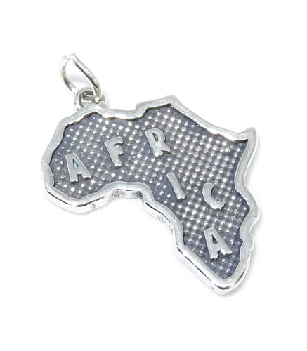 Afrika Karte Sterling Silber Charm .925 x 1 Land & Kontinent Charms von Maldon Jewellery