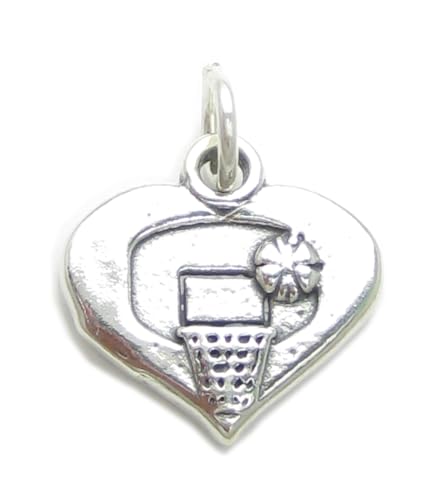 Basketball Sterlingsilber Charm .925 x 1 Sport und Basketball Charms cf2354 von Maldon Jewellery