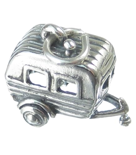 Caravan Sterling Silber Charm .925 x 1 Camping Trailer Camper Charms von Maldon Jewellery