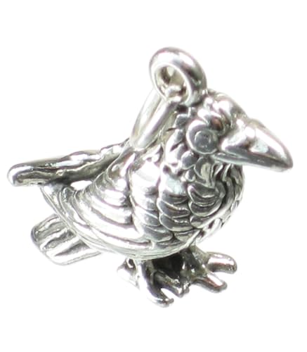 Charm / Anhänger Rabe, Sterling-Silber 925, SSLP2918 von Maldon Jewellery