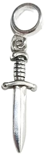Dolch Sterling Silber Perlen Charme .925 x 1 Dolche und Schwerter Charme von Maldon Jewellery