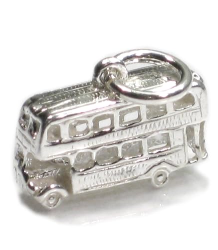 Doppeldecker Bus Sterling Silber Charm .925 x 1 Bus Charms von Maldon Jewellery