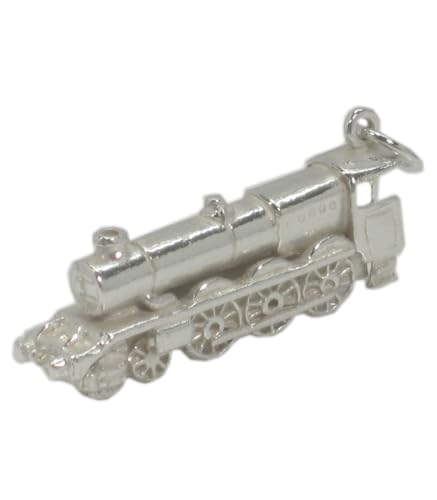 Eisenbahnlokomotive Zug strlng Silber Charm .925 x1 Locomotive Trains Charms von Maldon Jewellery