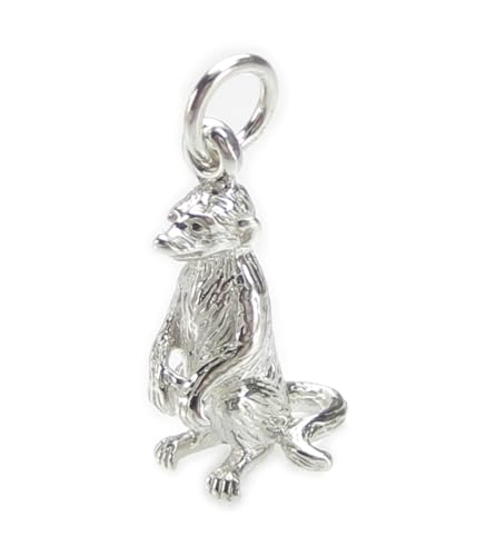 Erdmännchen Sterling Silber Charm .925 x 1 Meer Katze Erdmännchen Kat Charms von Maldon Jewellery