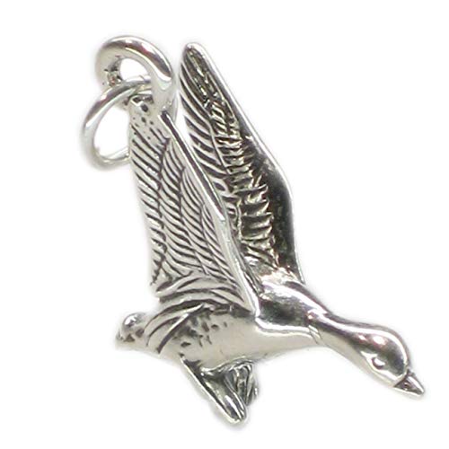 Gänsevogel Sterling Silber Charm .925 x 1 Gänse Charms von Maldon Jewellery