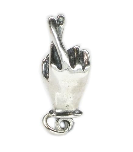 Glücksbringer gekreuzt Sterling Silber Charm .925 x 1 Glücksbringer von Maldon Jewellery