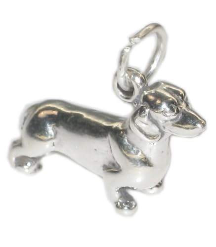 Dachshund Hund Sterling Silber Anhänger .925 x 1 Dackel Hund Charme sslp3198 von Maldon Jewellery