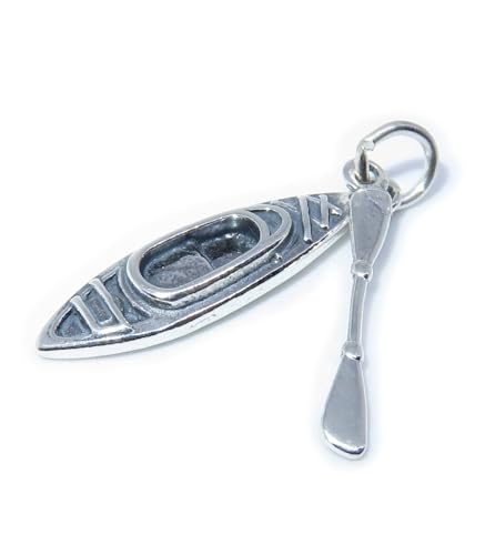 Kayak & Paddle Sterling Silber Charm .925 x 1 Kayaking & Kayaks Charms von Maldon Jewellery