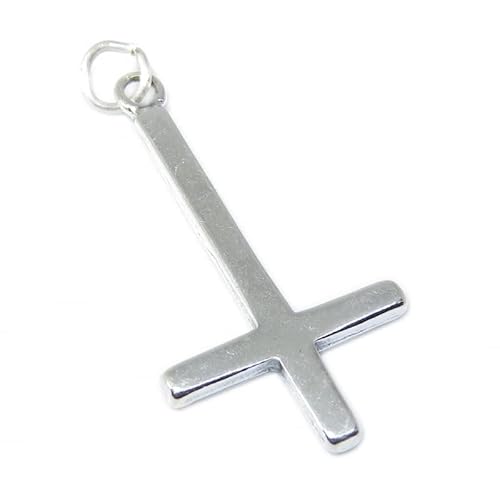 Kreuz des Heiligen Petrus Sterling Silber Charm-Anhänger x 1 umgekehrte Kreuze von Maldon Jewellery