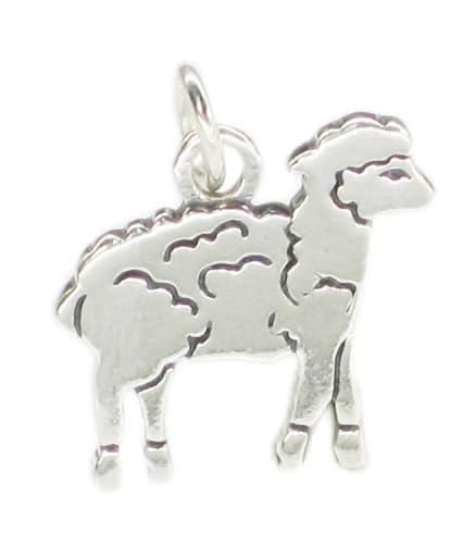 Lamm Schaf 2D Sterlingsilber Charm .925 x 1 Lämmer Lamm Anhänger cf5334 von Maldon Jewellery