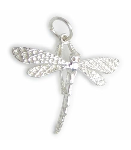 Libelle Sterling Silber Charm-Anhänger .925 x1 Dragon Fly Insekten Charms von Maldon Jewellery