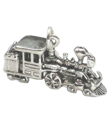 Lokomotive Zug Sterling Silber Charm .925 x 1 Trains Railways Charms von Maldon Jewellery