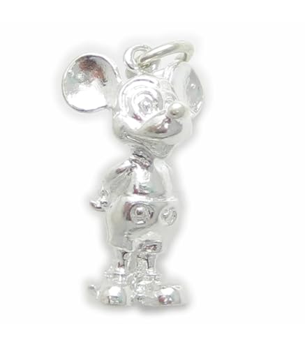 Mickey Mouse Sterlingsilber Charm - Anhänger .925 x 1 Mäuschen Charms ecmj05 von Maldon Jewellery
