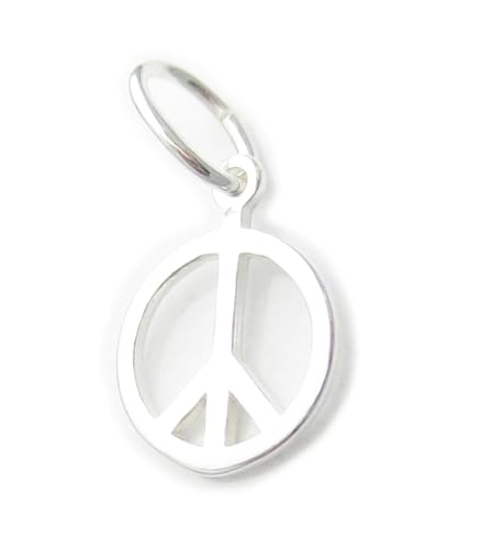 Peace Sign winziger Sterling Silber Charm .925 x 1 Peaceful Charms von Maldon Jewellery