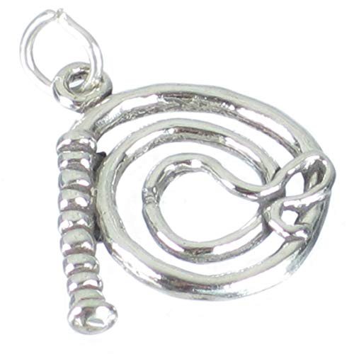 Peitsche Sterling Silber Charm-Anhänger .925 x 1 Peitschen Anhänger Charms von Maldon Jewellery