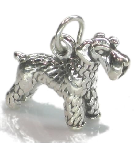 Schnauzer Hund Sterling Silber Anhänger .925 x 1 Schnauzer Hund Charme sslp3525 von Maldon Jewellery