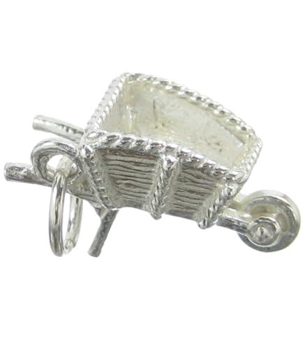 Schubkarre Sterling Silber Charm .925 x 1 Schubkarre Gartenarbeit Charms von Maldon Jewellery