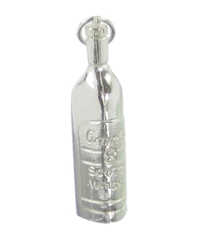 Scotch Whisky Flasche Sterling Silber Charm .925 x1 Flaschen Charms von Maldon Jewellery