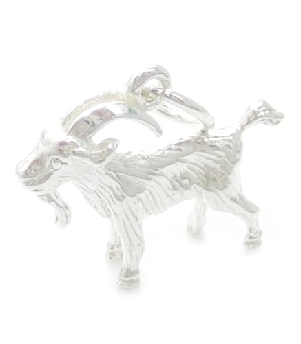Steinbock Ziege Sternzeichen Charm Sterling Silber .925 x 1 Ziegen Charms von Maldon Jewellery