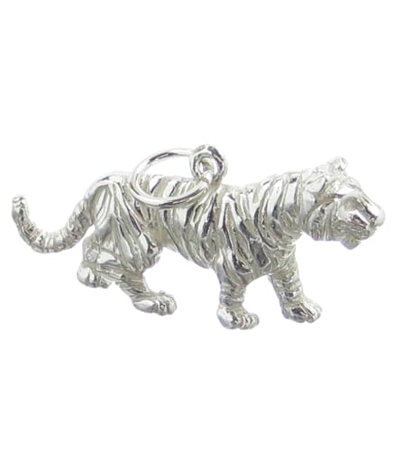 Tiger Sterling Silber Charm .925 x 1 Tigers Big Cat Cats Charms von Maldon Jewellery