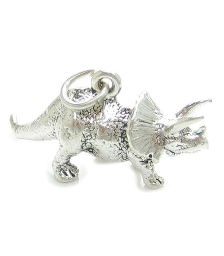 Triceratops Dinosaurier Sterling Silber Charm .925 x 1 Dinosaurier Charms von Maldon Jewellery