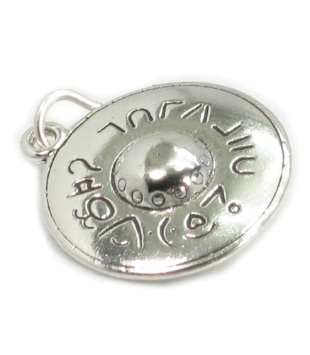 UFO Sterling Silber Charm .925 x 1 Fliegende Untertasse Alien Space Charms von Maldon Jewellery