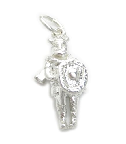 Viking Warrior Sterling Silber Charm .925 x 1 Wikinger Charms von Maldon Jewellery