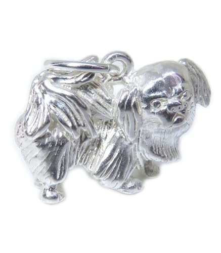 pekingese Hund Sterling Silber Anhänger .925 x 1 Pekinese Hund Charme bj2062 von Maldon Jewellery