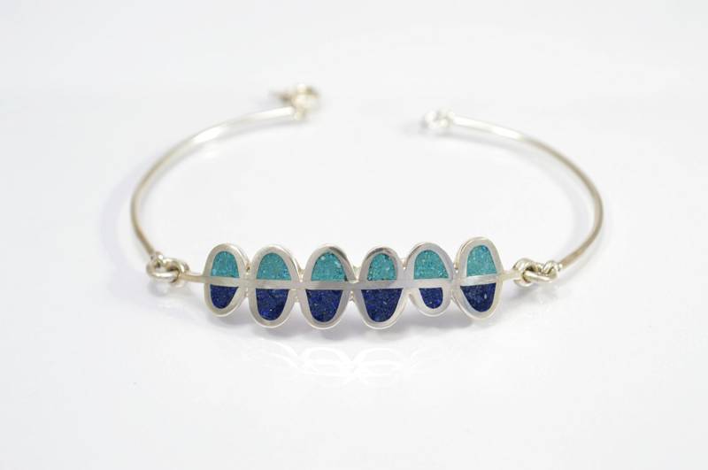 Blau Armband - Sterling Silber 925 Lapis Inlay Steinfarbe von MaldonadoJewellery