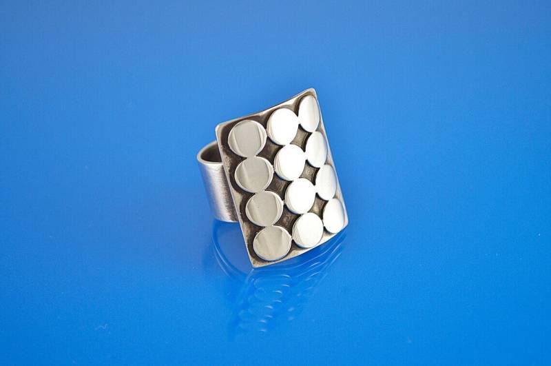 Brutalist Sterling Silber Statement Ring Mid Century Modernist Schmuck von MaldonadoJewellery