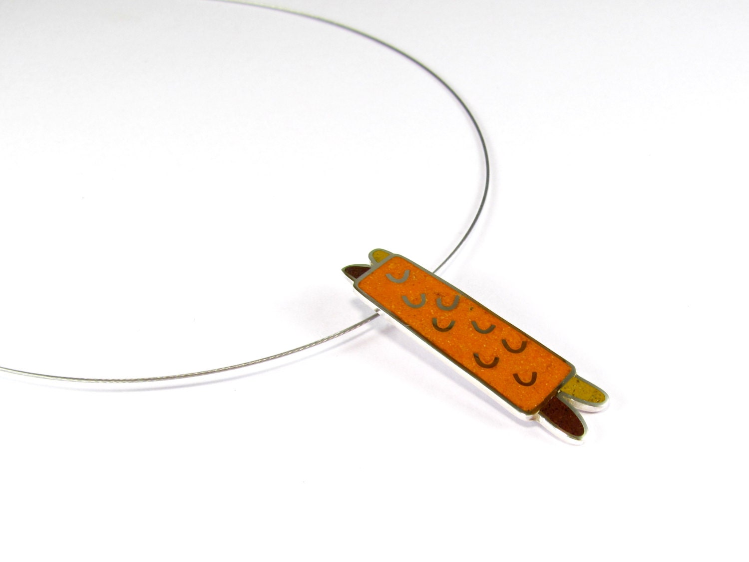Farbe Anhänger - Sterling Silber 925 Orange Schmuck Handgemachtes Geschenk Für Sie Farbe Anhänger - Sterling Silber 925 Orange Schmuck Handgemachtes Geschenk Für Sie von MaldonadoJewellery