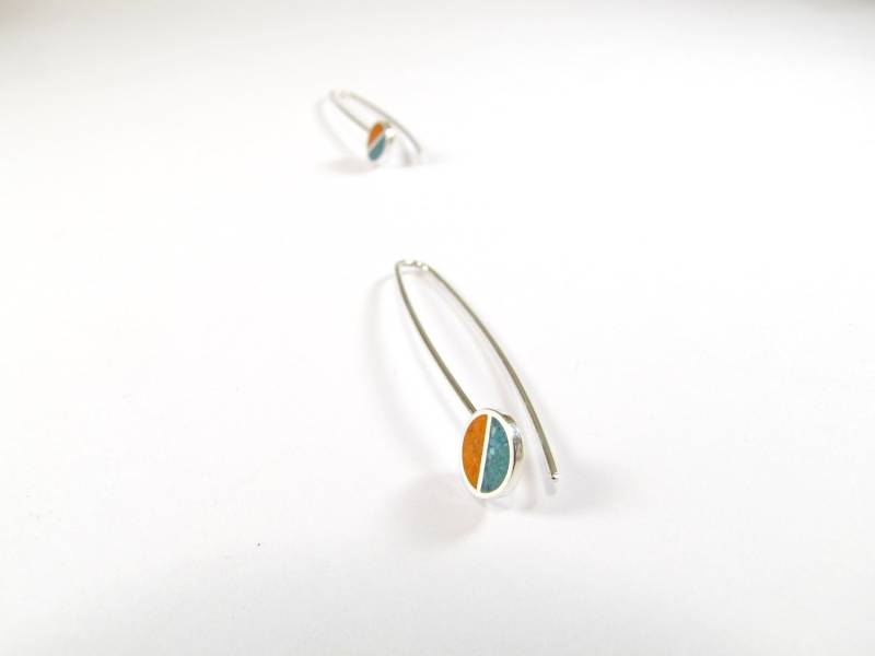 Minimal Ohrringe - Sterling Silber 925 Orange Und Türkis von MaldonadoJewellery