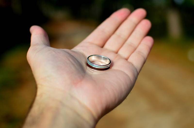 Sterling Silber Ehering - Farbe Inlay Stein Natürlich Farbige Verlobungsring von MaldonadoJewellery