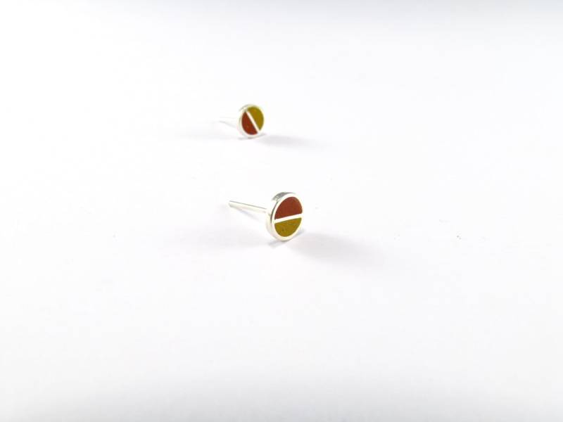 sterling Silber Ohrstecker - Farbe Ohrringe Minimal Design von MaldonadoJewellery