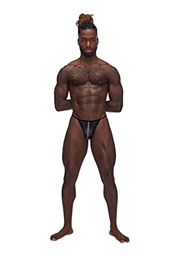 Male Power Landing Strip Micro Thong - Black - L/XL G-String Schwarz L/XL von Male Power