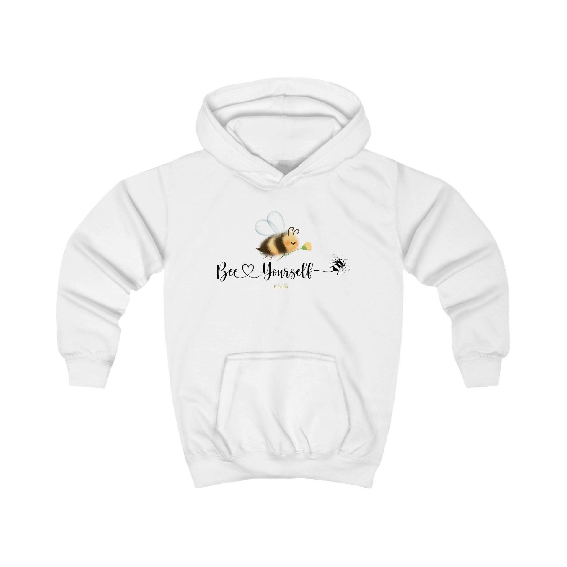 Bee Yourself Kids Hoodie, Kinder Pullover Mit Bienenmotiv, Motivations Hoodie Für Mädchen Und Jungen, Süßer Unisex Sweater Spruch von MaleasParadise