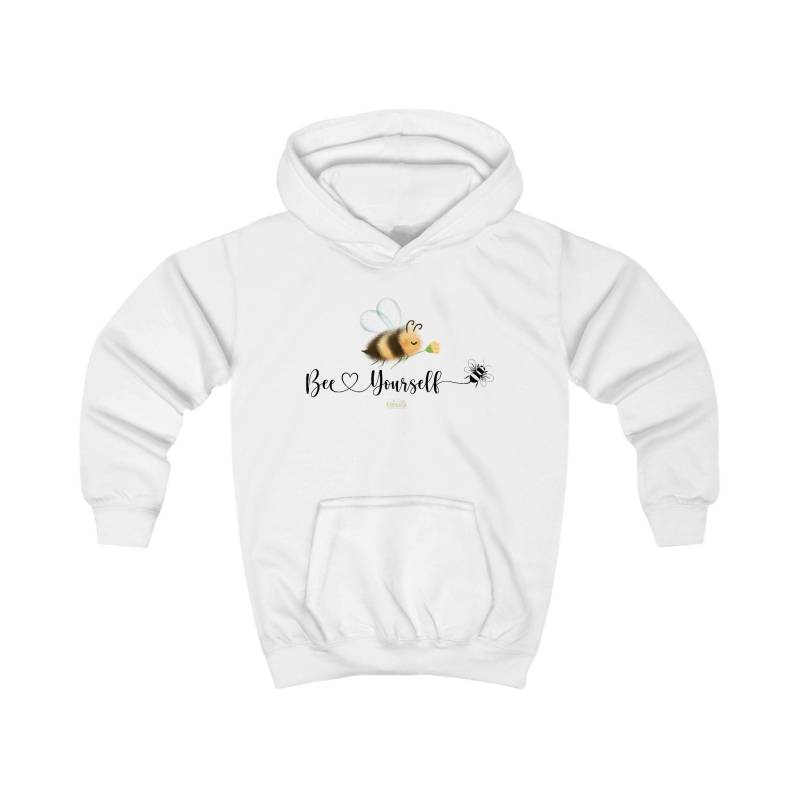 Bee Yourself Kids Hoodie, Kinder Pullover Mit Bienenmotiv, Motivations Hoodie Für Mädchen Und Jungen, Süßer Unisex Sweater Spruch von MaleasParadise