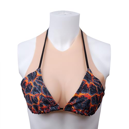 Maletofe Silikonbrüste Bilden Realistischen Brustpanzer Mit Neckholder Hohlrücken Silikon Kürass Transvestit Cosplay Drag Queen Transgender B-G Körbchen von Maletofe