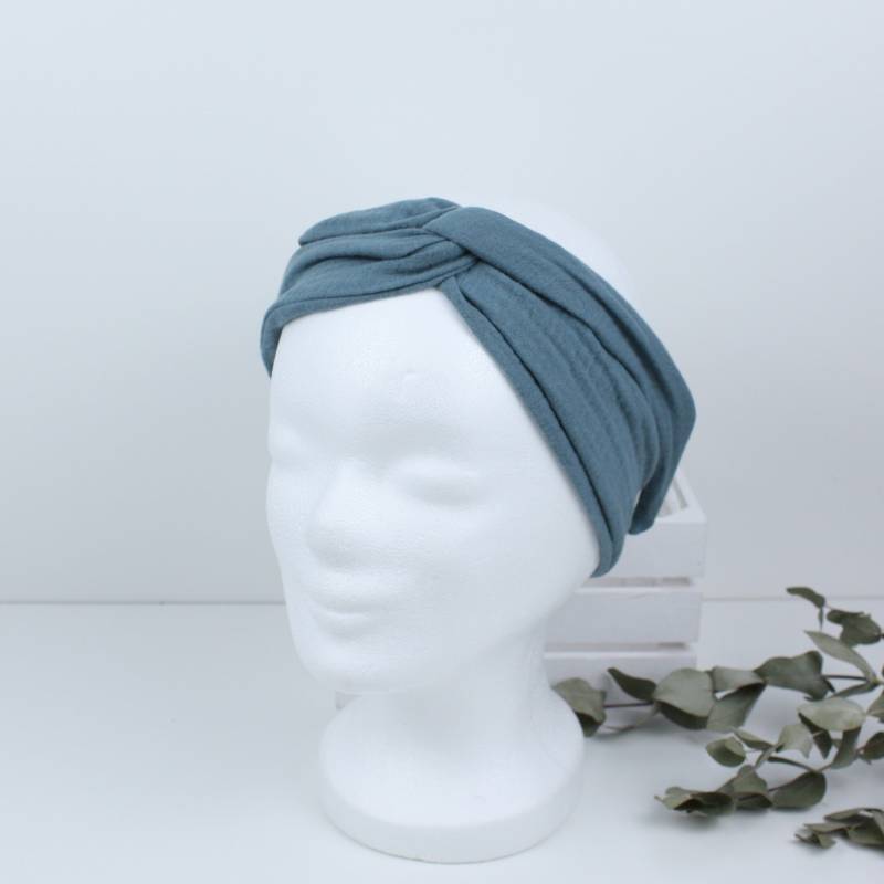 Drahthaarband, Haarband Aus Musselin Mit Flexiblen Draht Innen, Blau, Hellblau von Malewen