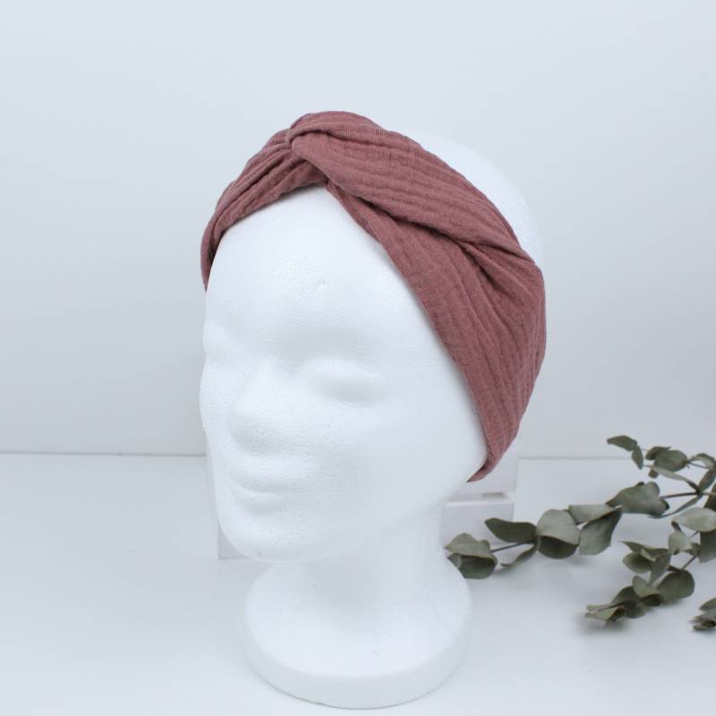 Drahthaarband, Haarband Aus Musselin Mit Flexiblen Draht Innen, Rosa, Alt Rosa von Malewen