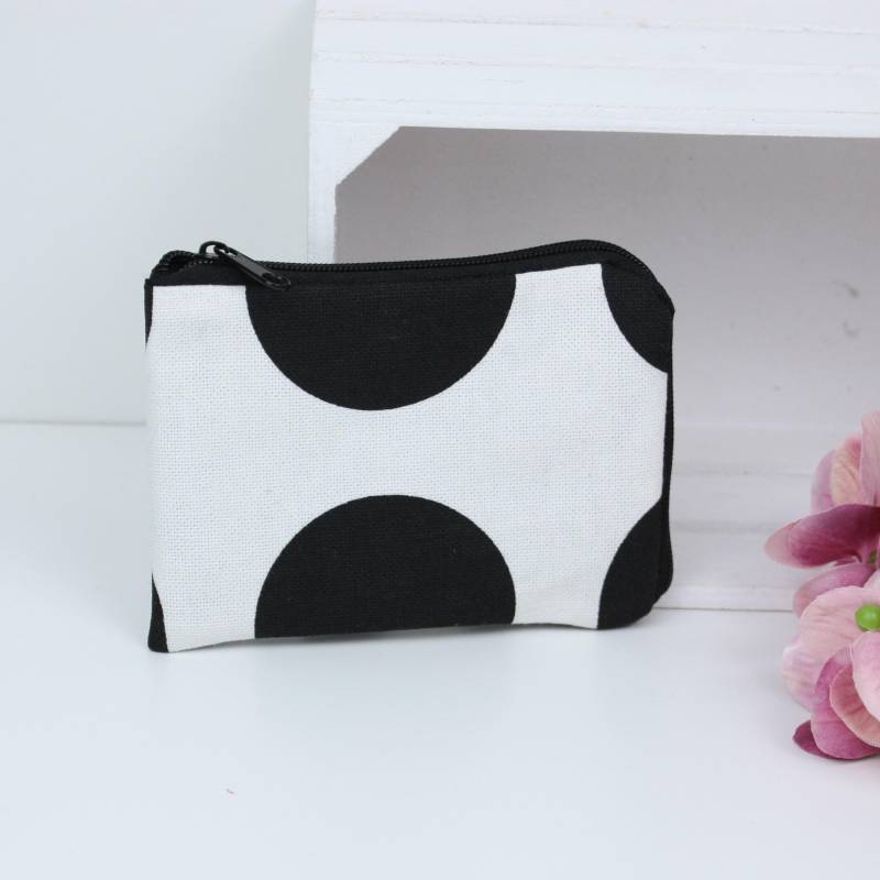 Mini Geldbeutel , Portemonnaie, Klein Geldbörse Weiß - Schwarz Brieftasche Mit Münzfach Und Kartenfach von Malewen