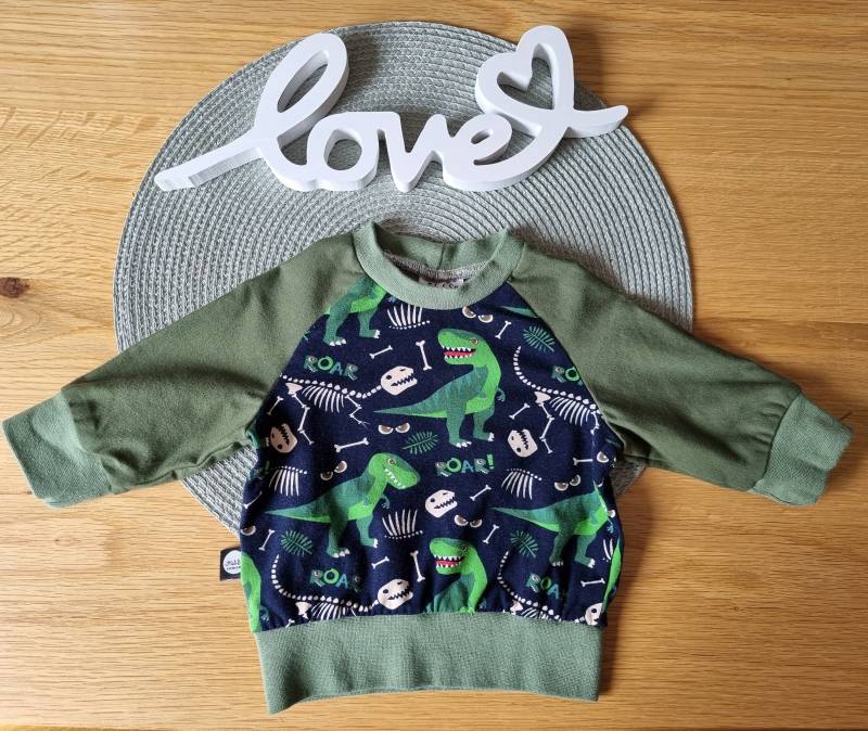 Pullover Baby Kinder Sweater Dinosaurier Größe 56 Handmade von MaliSyhandmade